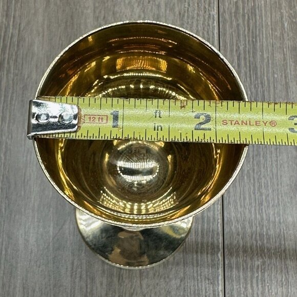 MJK Handicrafts Set Of 4 Gold-Plated Wine Goblets With Etched Floral Design - Picture 7 of 8